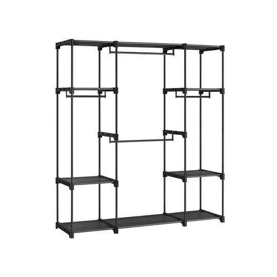 Freestanding Closet Organizer | Hanging Rods With Fabric Shelves