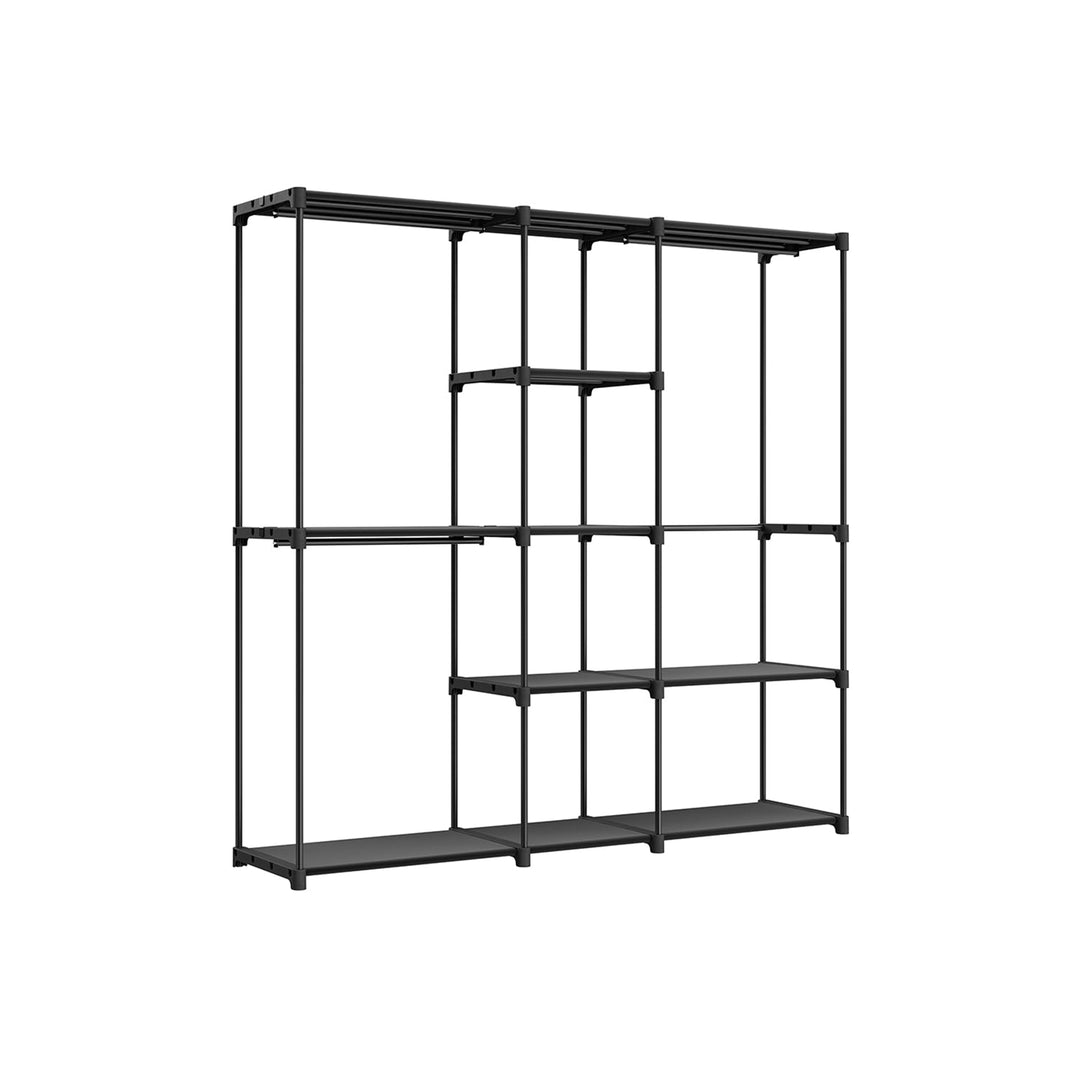 Freestanding Closet Organizer | Hanging Rods With Fabric Shelves