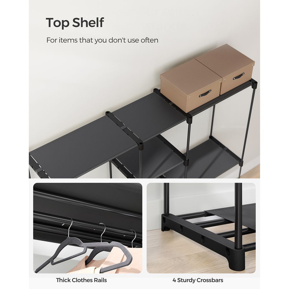 Freestanding Closet Organizer | Hanging Rods With Fabric Shelves