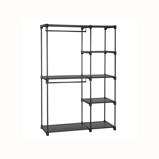 Freestanding Closet Organizer | Hanging Rods With Fabric Shelves