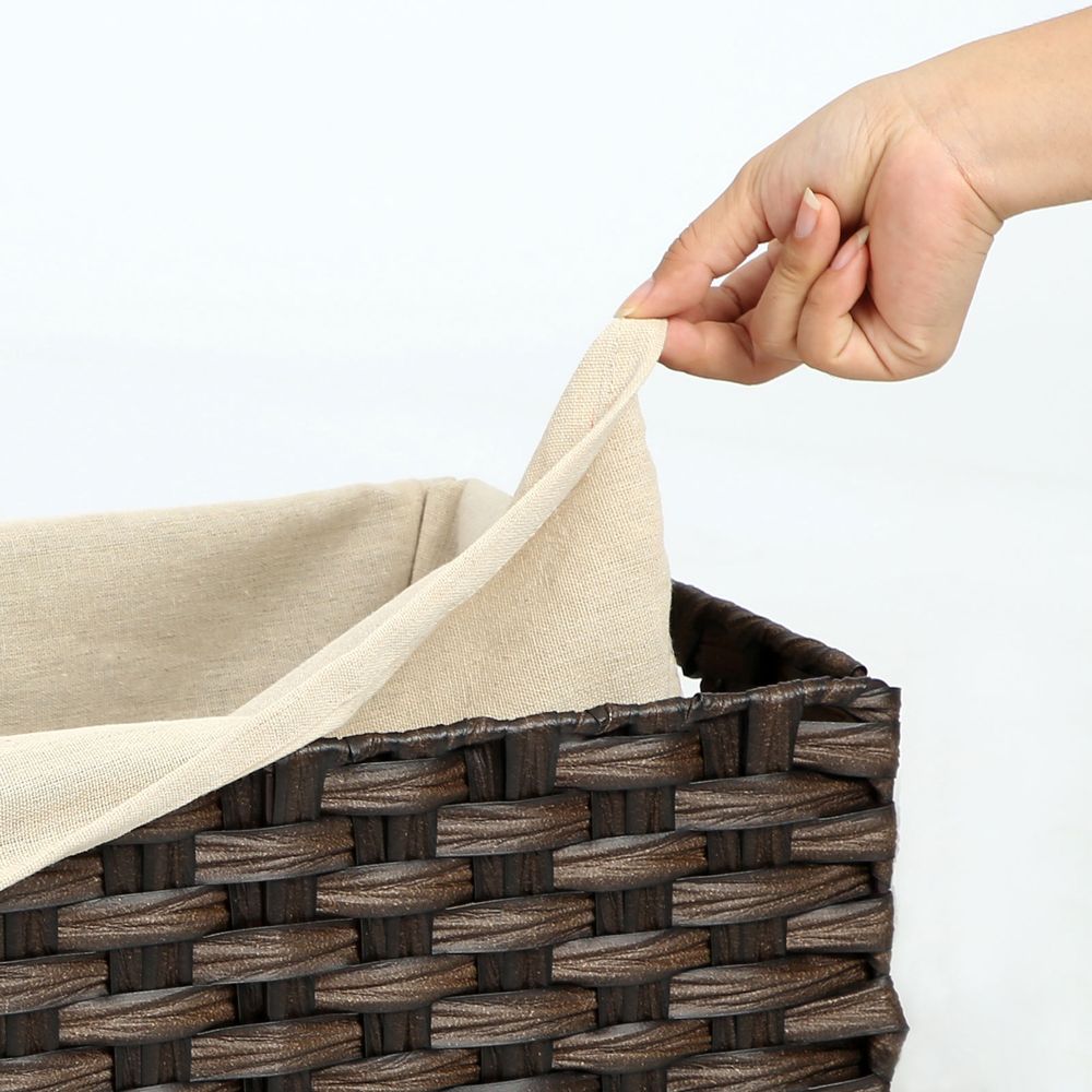 Large Storage Basket With Lid | Woven Hamper For Blankets