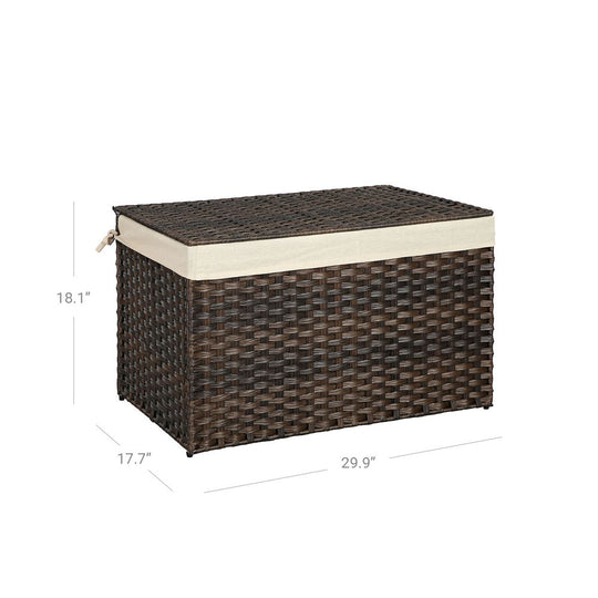 Large Storage Basket With Lid | Woven Hamper For Blankets
