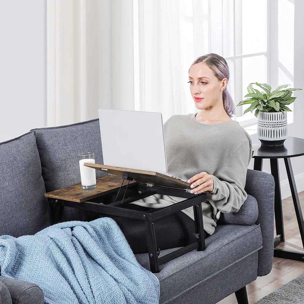 Adjustable Laptop Desk | Tilting Bed Tray With Storage Drawer