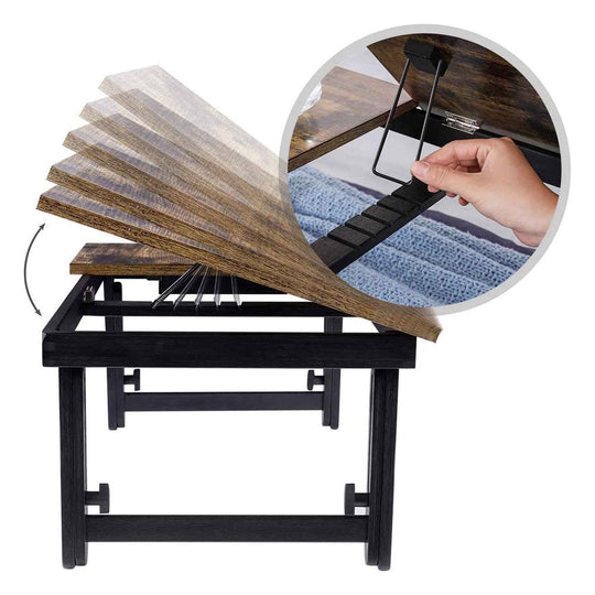 Adjustable Laptop Desk | Tilting Bed Tray With Storage Drawer