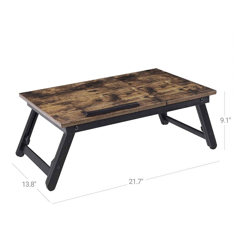 Adjustable Laptop Desk | Tilting Bed Tray With Storage Drawer
