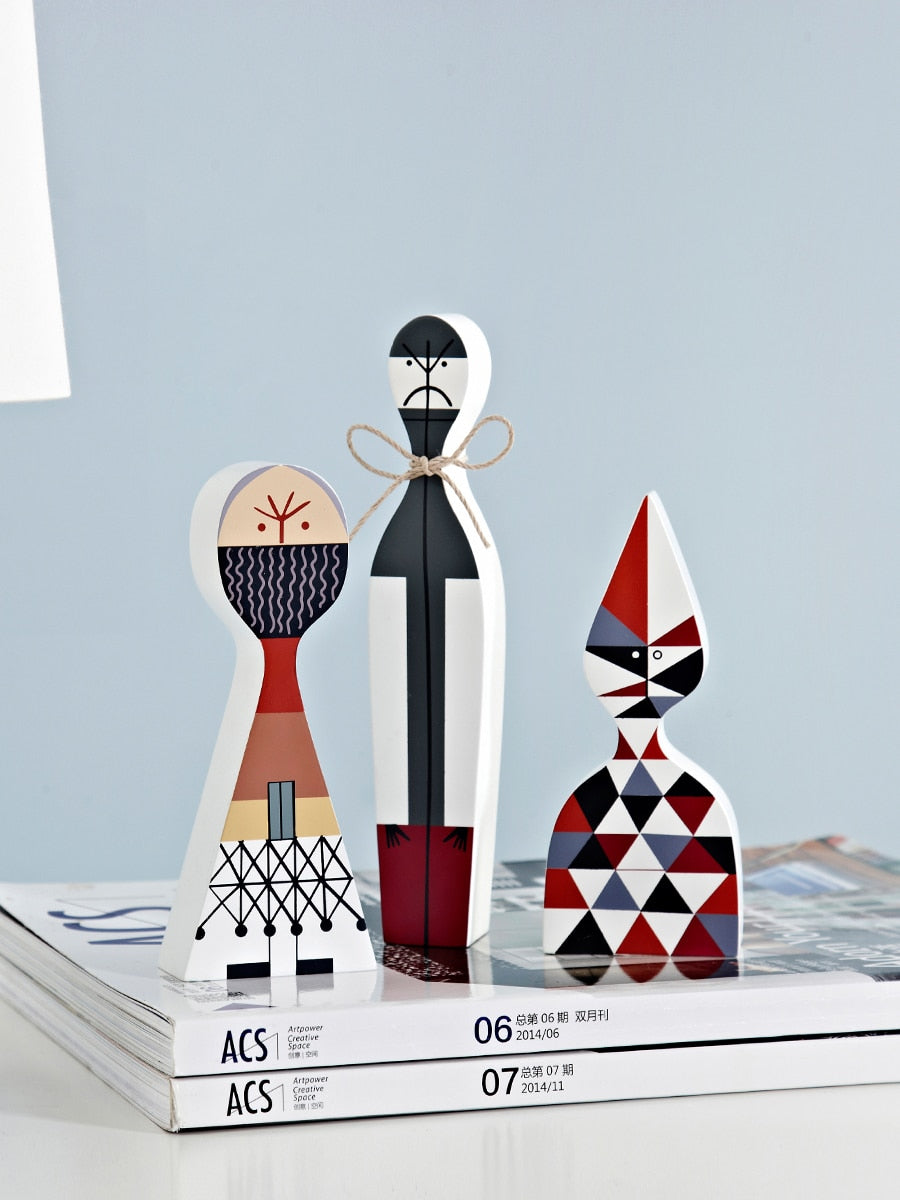 Wooden Character Figures | Decorative Tabletop Statuettes