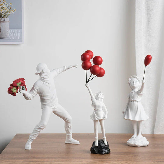 Flower Thrower Statue | Pop Art Figurine