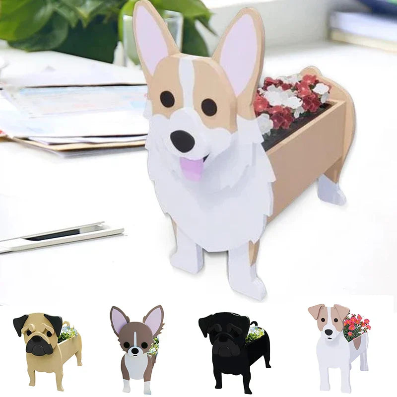 Dog-Shaped Planter | Novelty Indoor Outdoor Plant Pot