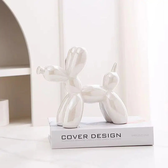 Balloon Dog Sculpture | Modern Ceramic Tabletop Figurine