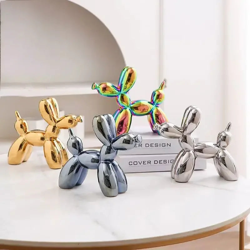 Balloon Dog Sculpture | Modern Ceramic Tabletop Figurine