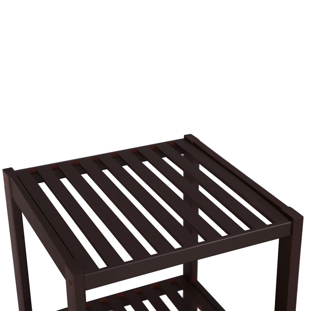 Narrow Bamboo Bathroom Shelf | Four Tier Storage Rack