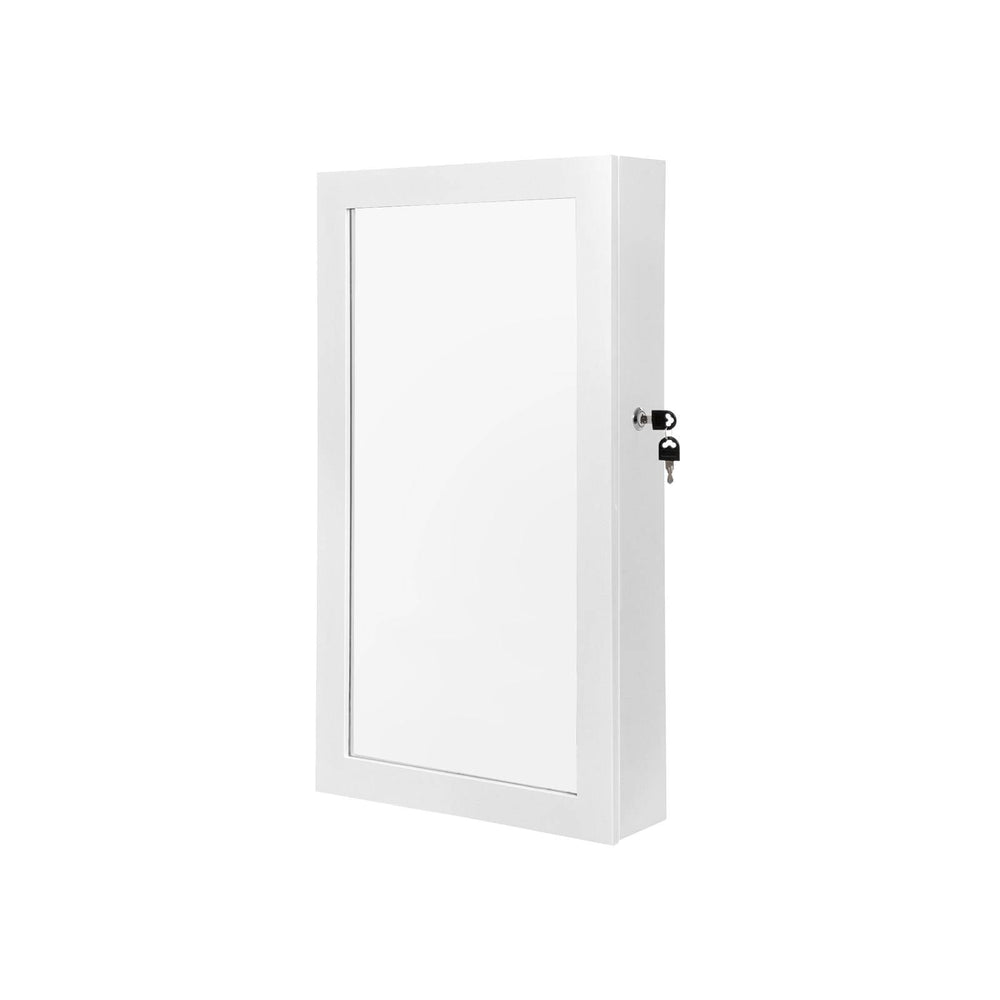 Wall Mounted Jewelry Cabinet | Lockable Mirror With Velvet Interior