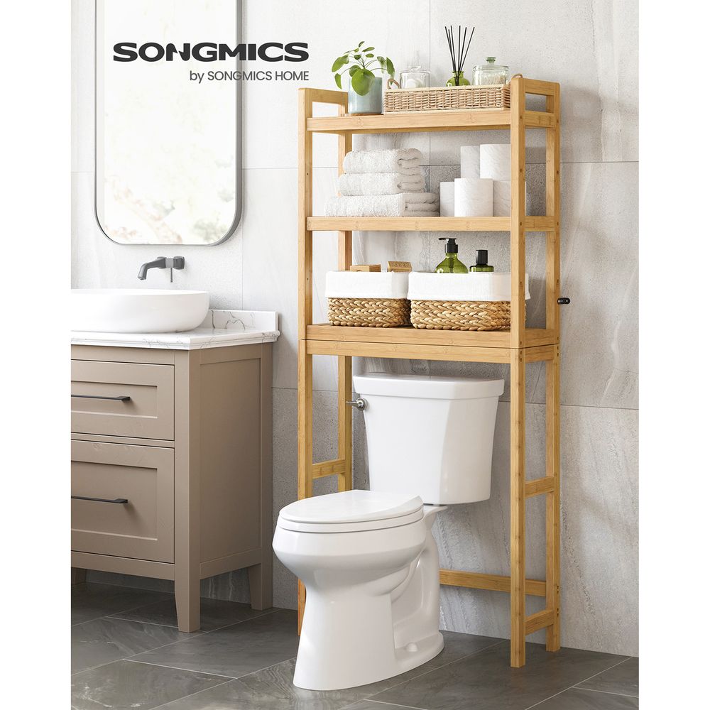 Over The Toilet Storage Shelf | Three Tier Bathroom Organizer