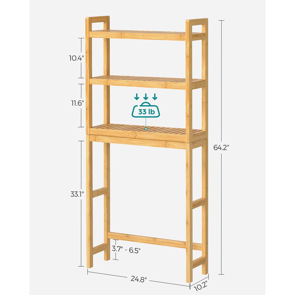 Over-the-Toilet Storage Rack | 3-Tier Bathroom Organizer
