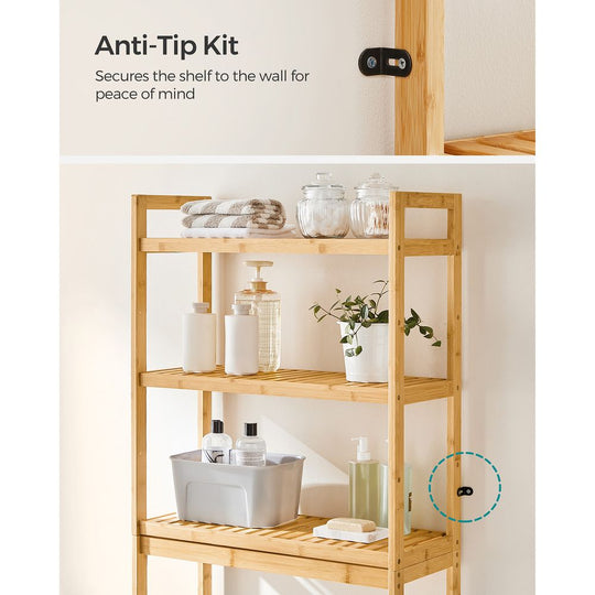Over The Toilet Storage Shelf | Three Tier Bathroom Organizer