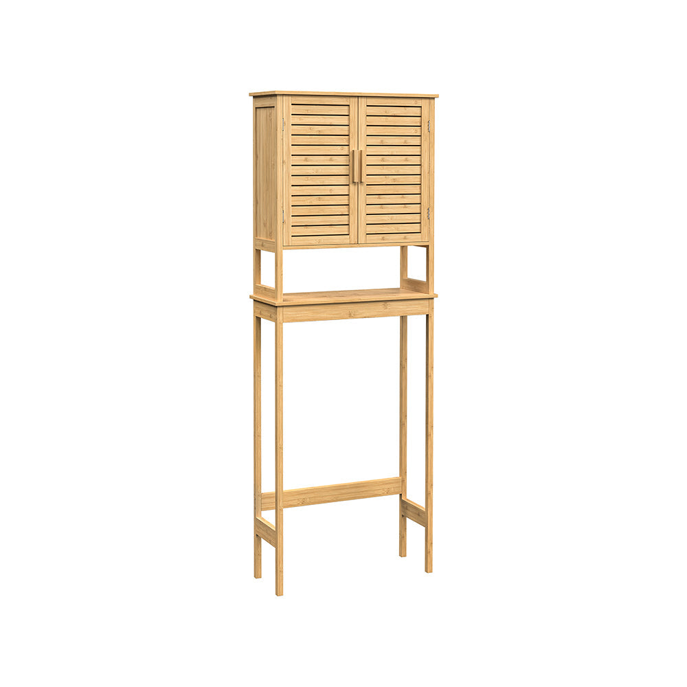Over The Toilet Storage Cabinet | Louvered Doors With Open Shelf