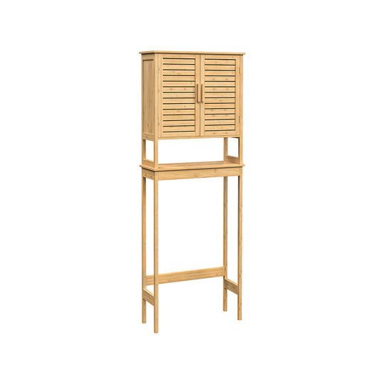 Over The Toilet Storage Cabinet | Louvered Doors With Open Shelf