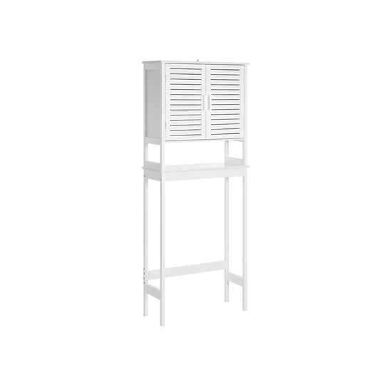 Over The Toilet Storage Cabinet | Louvered Doors With Open Shelf
