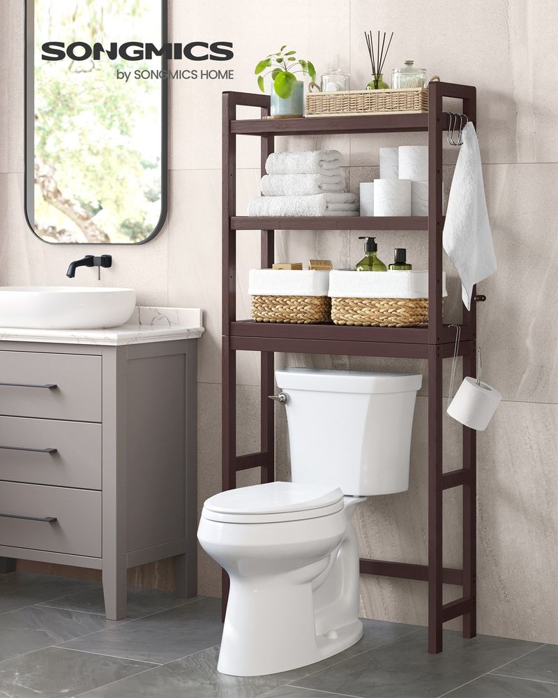 Over The Toilet Storage Shelf | Three Tier Bathroom Organizer