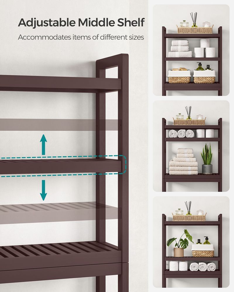 Over The Toilet Storage Shelf | Three Tier Bathroom Organizer