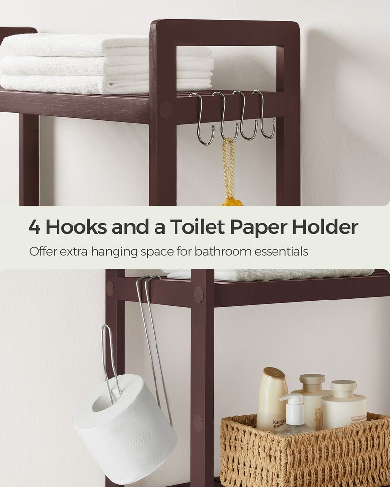 Over The Toilet Storage Shelf | Three Tier Bathroom Organizer