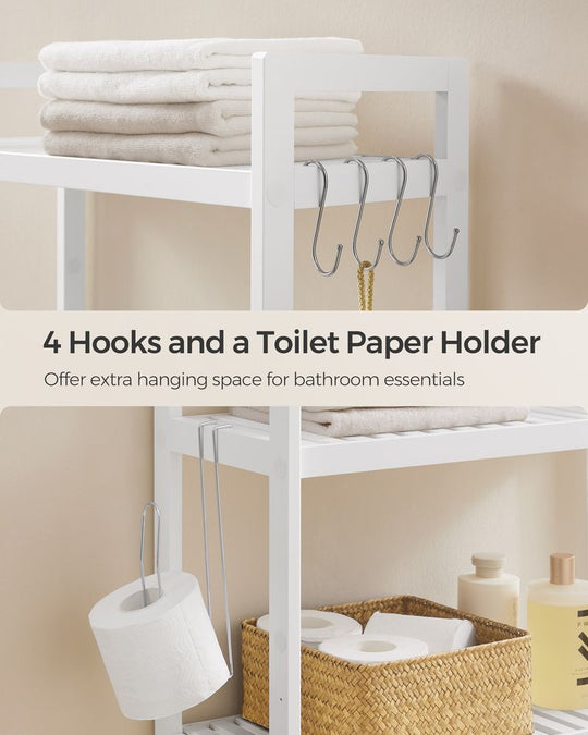 Over The Toilet Storage Shelf | Three Tier Bathroom Organizer