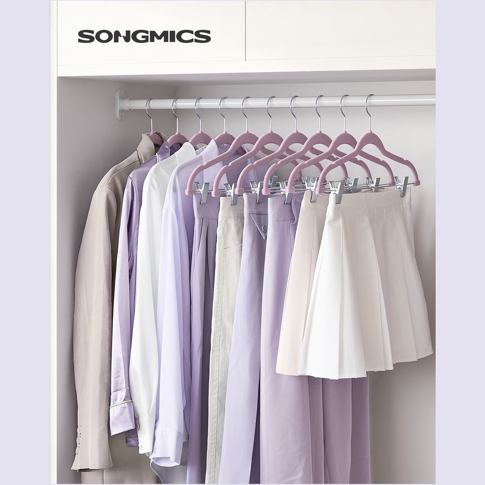 Velvet Pants Hangers | Adjustable Clips For Skirts And Trousers