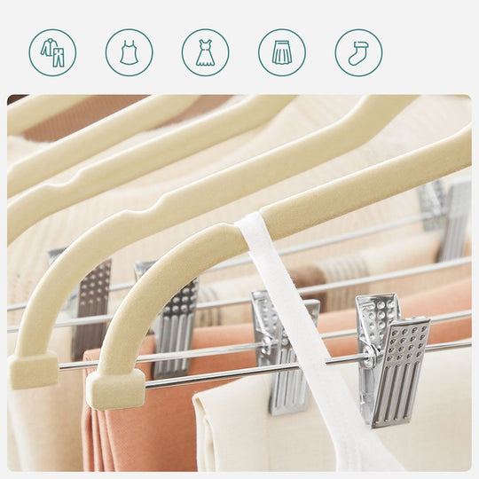 Velvet Pants Hangers | Adjustable Clips For Skirts And Trousers
