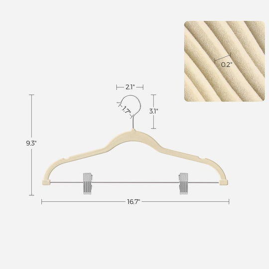 Velvet Pants Hangers | Adjustable Clips For Skirts And Trousers