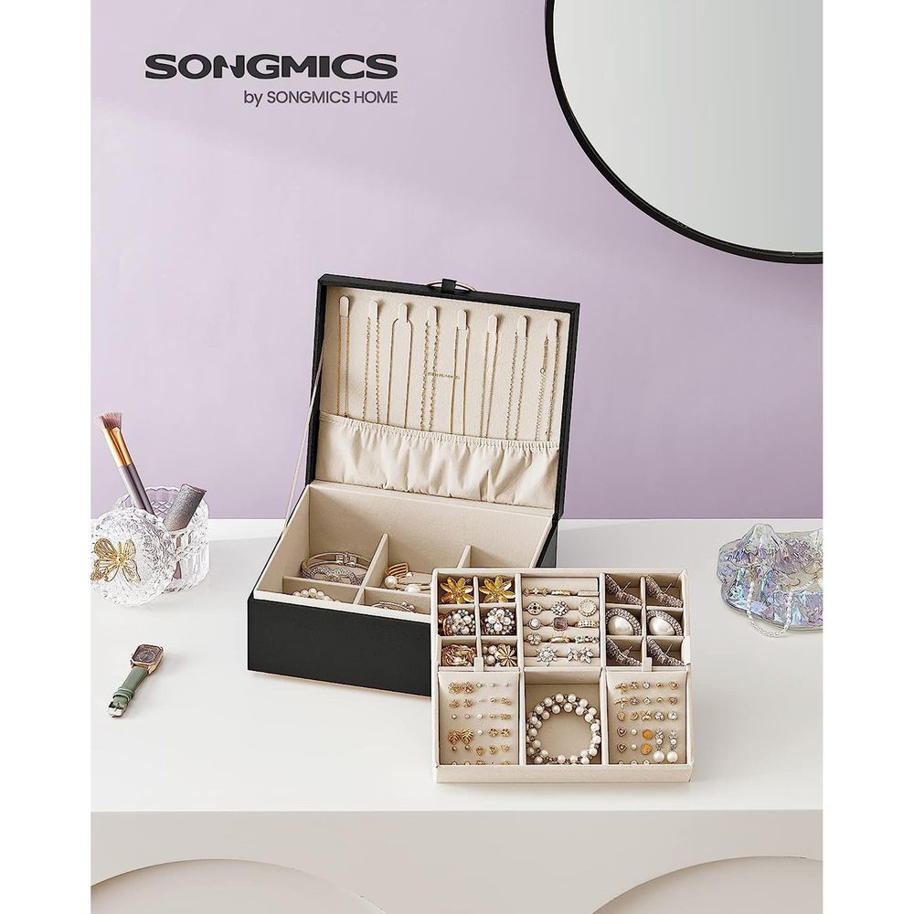 Jewelry Box Organizer | Metal Handle Storage Case
