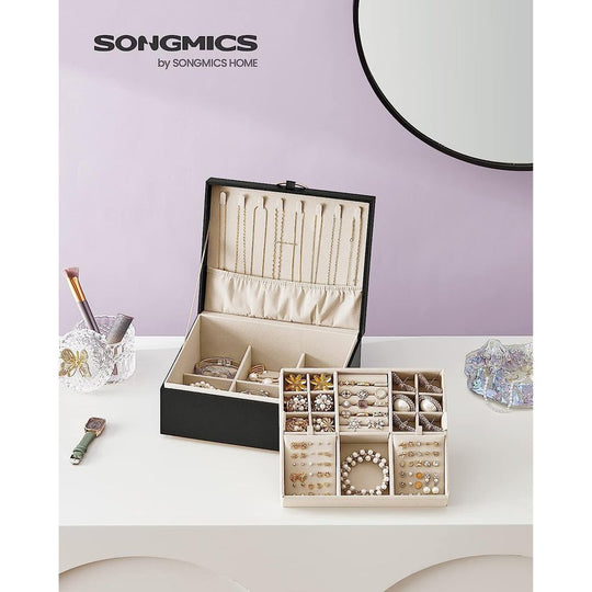 Jewelry Box Organizer | Metal Handle Storage Case