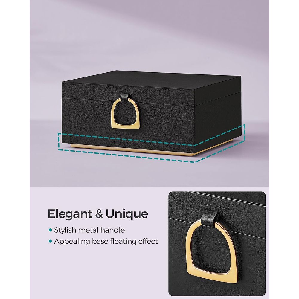 Jewelry Box Organizer | Metal Handle Storage Case