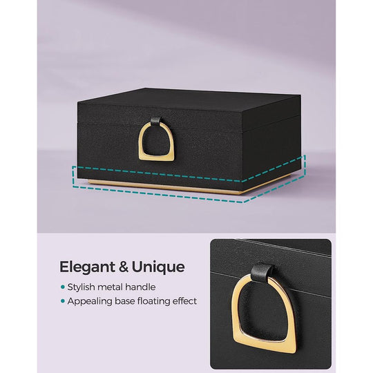 Jewelry Box Organizer | Metal Handle Storage Case