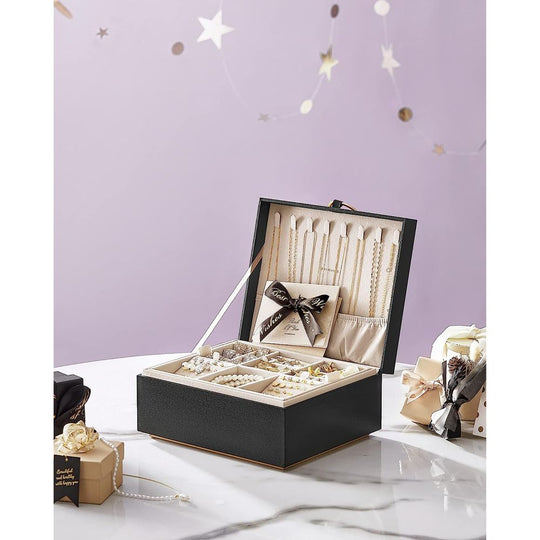 Jewelry Box Organizer | Metal Handle Storage Case