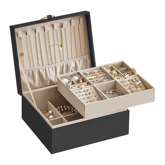 Jewelry Box Organizer | Metal Handle Storage Case