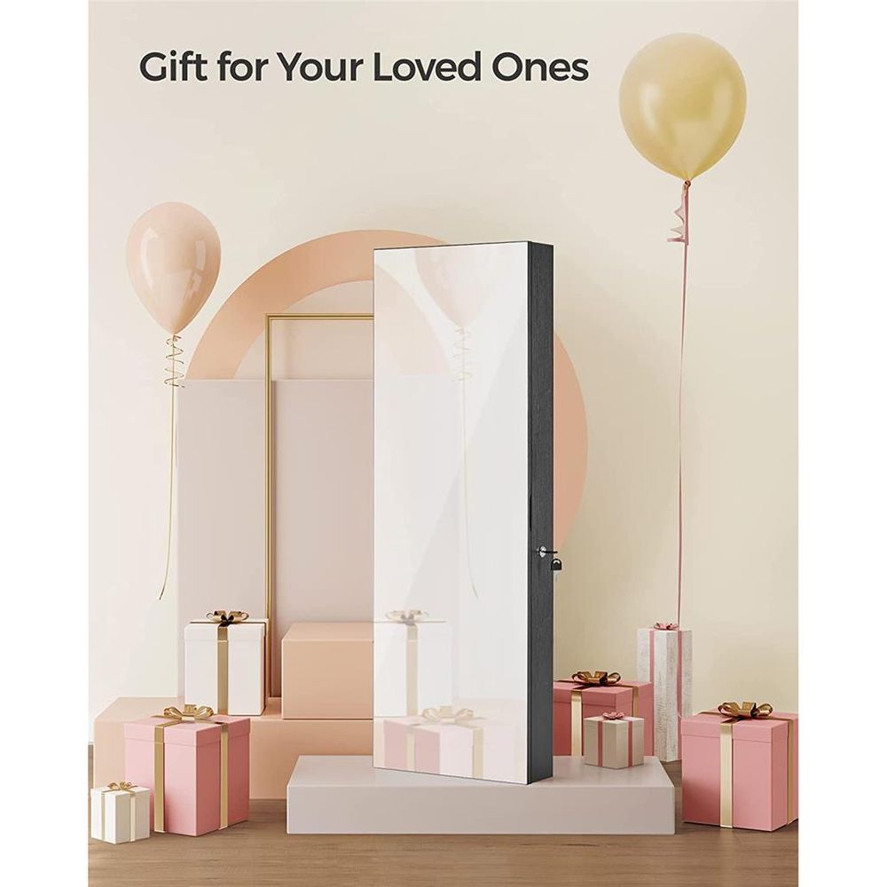Jewelry Armoire Mirror | LED-Lit Wall or Door-Mounted Organizer