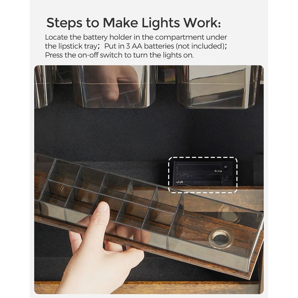 Jewelry Armoire Mirror | LED-Lit Wall or Door-Mounted Organizer