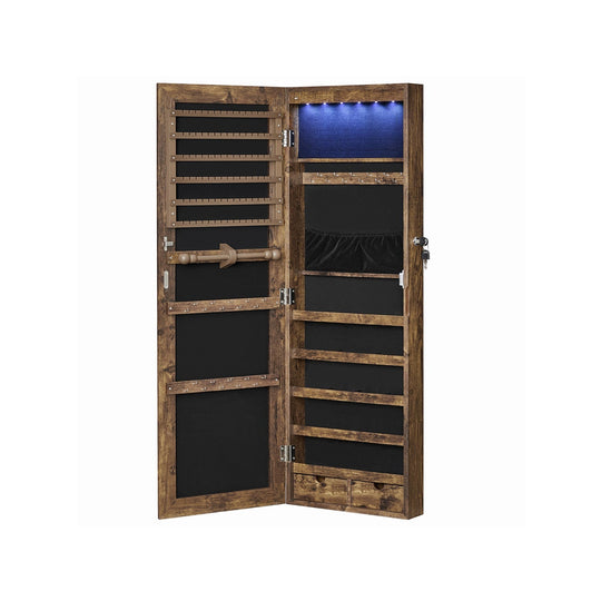 Wall-Mounted Jewelry Armoire | Full-Length Mirror With LED Storage