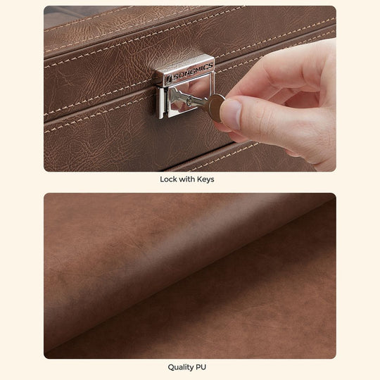Watch Case Organizer | 6-Slot Glass Lid Storage