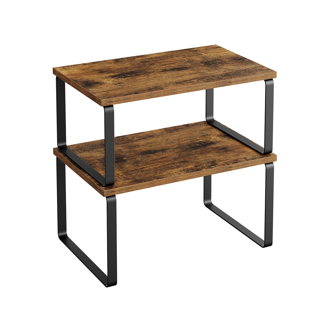 Cabinet Counter Shelves | Set of 2 Kitchen Storage Organizers