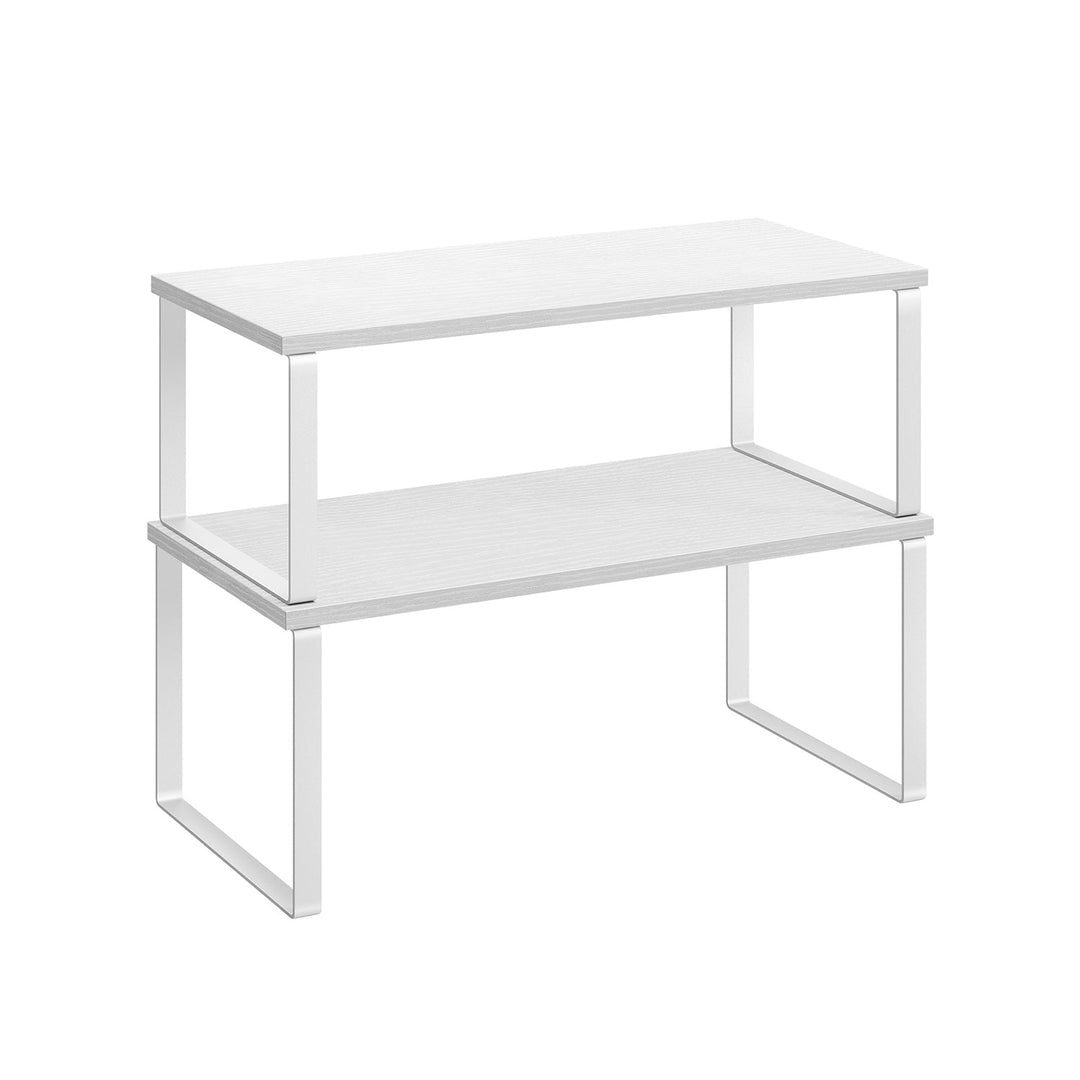 Cabinet Counter Shelves | Set of 2 Kitchen Storage Organizers