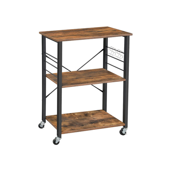 Rolling Kitchen Utility Cart | 3-Tier Storage on Wheels