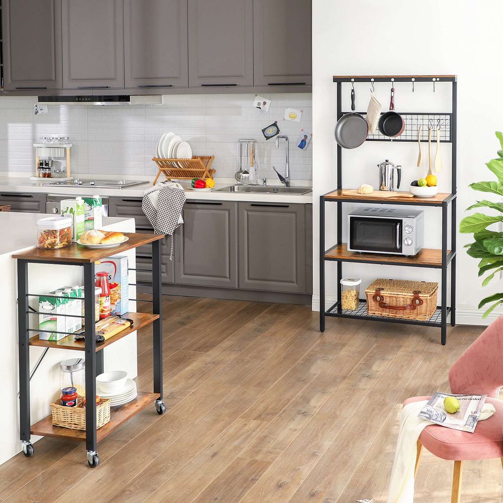 Rolling Kitchen Utility Cart | 3-Tier Storage on Wheels