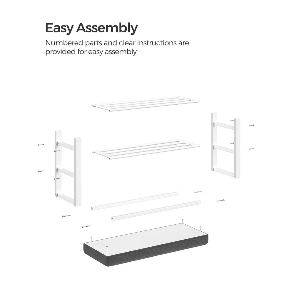 Cushioned Shoe Storage Bench | Entryway Seating With Shelves