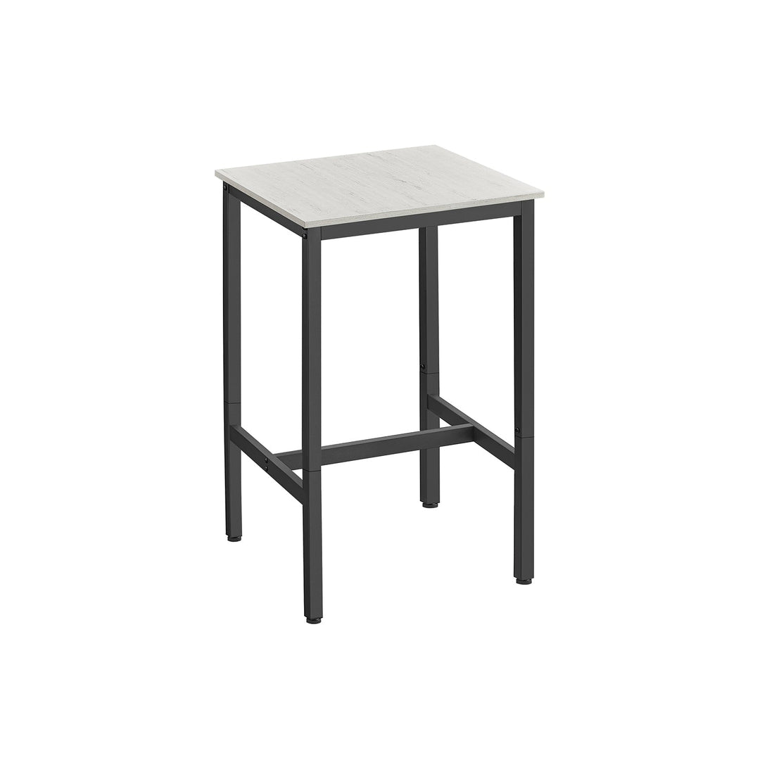 Square High Top Bar Table | Industrial Pub Table With Footrest