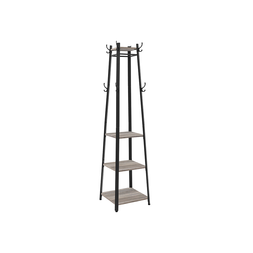 Industrial Coat Stand | Entryway Organizer With Storage Shelves