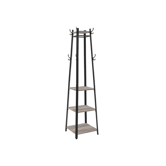 Industrial Coat Stand | Entryway Organizer With Storage Shelves