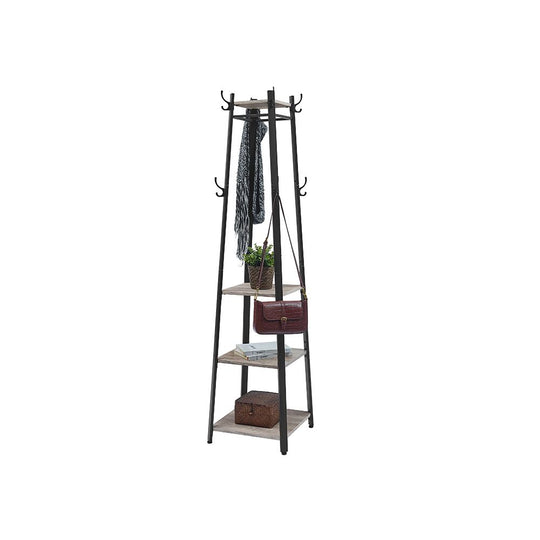 Industrial Coat Stand | Entryway Organizer With Storage Shelves