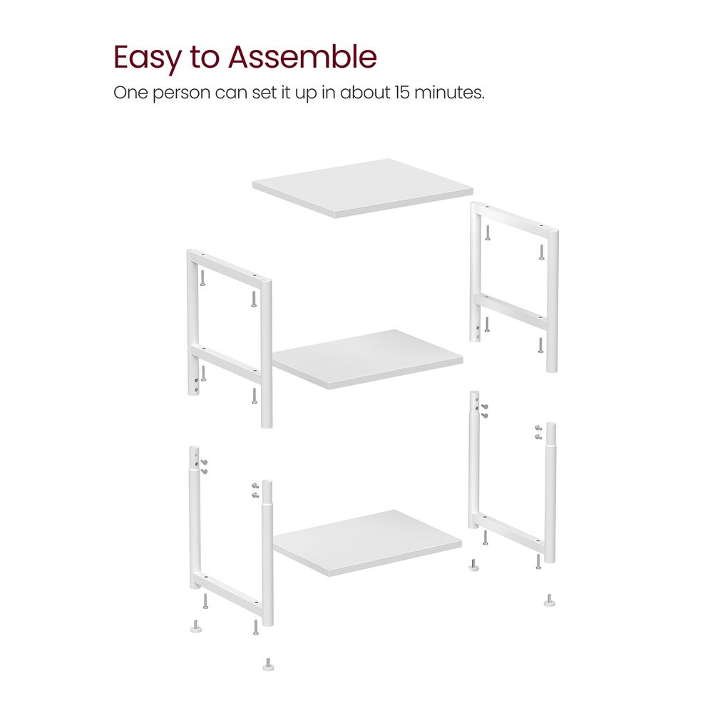 Slim Three Tier End Table | Industrial Side Table With Shelves