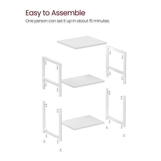 Slim Three Tier End Table | Industrial Side Table With Shelves